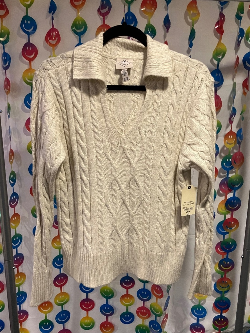 NWT St. John’s Bay Cable Knit Polo Sweater (Medium)